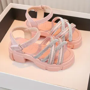 Sandales à talons hauts pour filles, chaussures de princesse