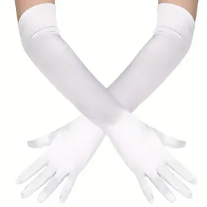 Gants longs en satin Gants soyeux Gants d'opéra des années 1920