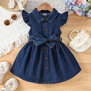 Robe en jean décontractée à manches courtes