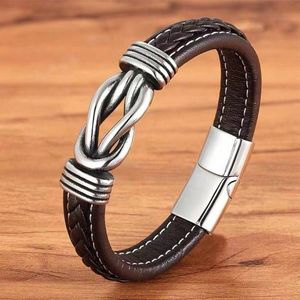 Elégant bracelet en cuir PU bicolore de style punk européen et américain