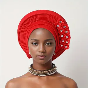 Turban de style africain avec bord superposé multicouche
