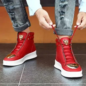 Baskets montantes pour homme avec détails métalliques