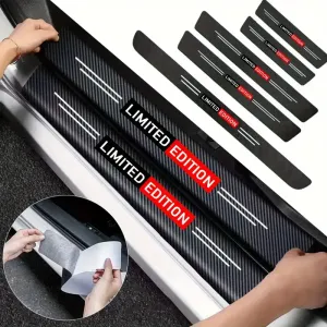 Autocollants de protection de seuil de porte et de coffre de voiture en fibre de carbone pour TOYOTA