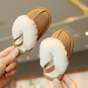 Chaussons confortables en peluche pour bébé fille