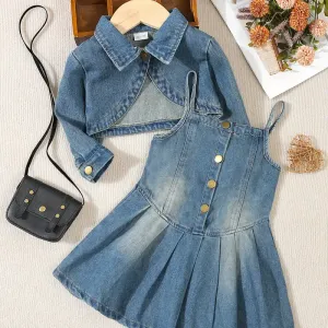 Ensemble 2 pièces en denim tendance pour bébé
