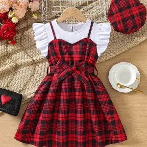 robe-a-volants-a-carreaux-avec-noeud-et-ceinture-pour-filles-tendance-