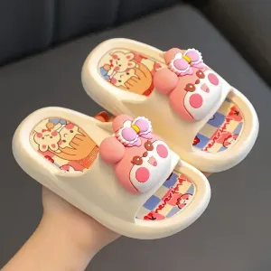 Chaussons tendance à bout ouvert en forme de lapin pour filles