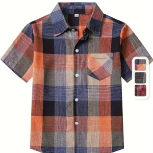 chemise-boutonnee-decontractee-a-carreaux-pour-garcons-haut-dete-confo