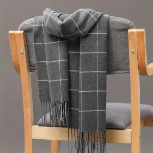 Écharpe à franges en faux cachemire pour homme