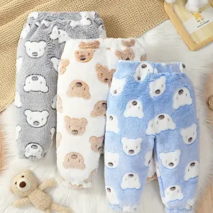 Lot de 3 pantalons pour bébé garçon en peluche