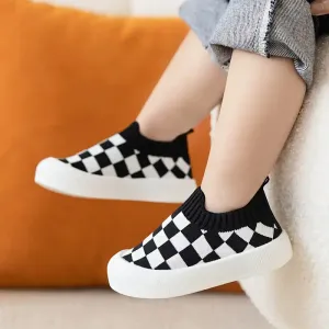 Chaussures décontractées confortables à carreaux pour bébés garçons