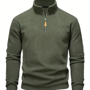 sweat-shirt-dexterieur-en-polaire-de-couleur-unie-pour-homme-2