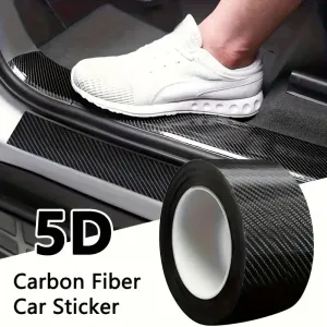 Bande de protection d'entrée de porte de voiture en fibre de carbone 5D
