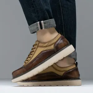 Bottes basses à blocs de couleurs vintage pour hommes de grande taille
