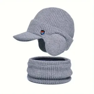 Bonnet d'hiver chaud avec protection auditive et bonnet en peluche