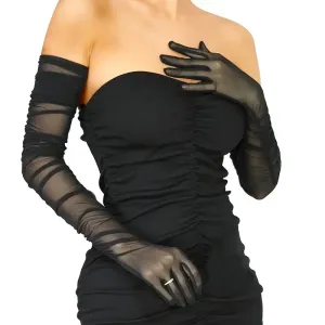 Gants en dentelle romantique de 70 cm de long