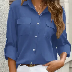 chemise-elegante-100-coton-avec-poches-pour-femme