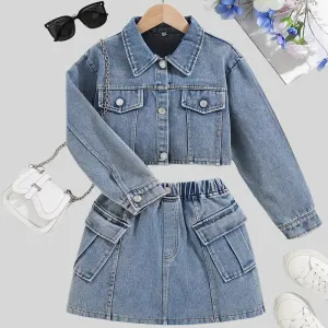 Ensemble de tenue en jean chic pour filles