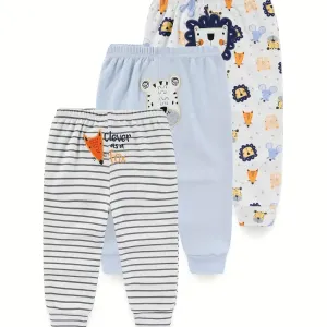 3Pcs Bébé Garçons Filles Dessin Animé Imprimé Assorti Pantalons