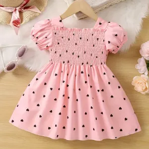 Robe tunique à imprimé cœur adorable pour filles