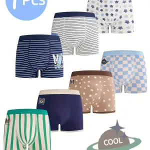 Lot de 7 boxers en coton mélangé pour garçon