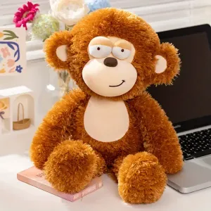 Peluche singe marron câlin, Animal en peluche doux et moelleux pour les jeunes enfants