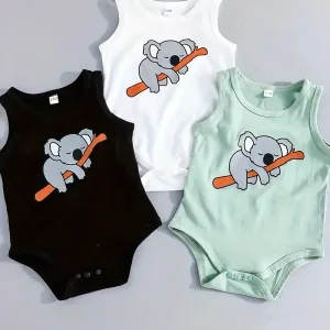3 pièces bébé dessin animé paresseux imprimé décontracté coton