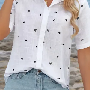 chemisier-boutonne-a-imprime-coeur-100-coton