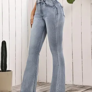 jean-evase-taille-haute-en-denim-stretch-pour-femme-2