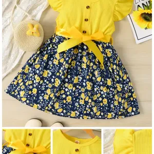 robe-fleurie-confortable-a-manches-volantees-pour-filles-parfaite-pour