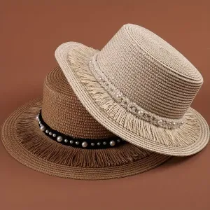 Chapeaux de paille tissés élégants et stylés pour femmes