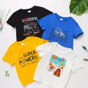 Lot de 4 t-shirts à imprimé graphique pour bébé garçon