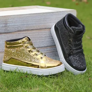Chaussures de skateboard tendance et brillantes à paillettes pour garçons