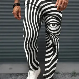 pantalons-pour-hommes-a-motif-abstrait-en-blocs-de-couleur-decontracte