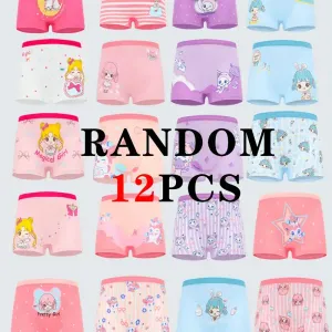 Lot de 12 boxers en coton doux pour filles