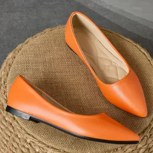 ballerines-oranges-a-bout-pointu-pour-femme