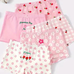 Lot de 5 sous-vêtements pour filles en coton