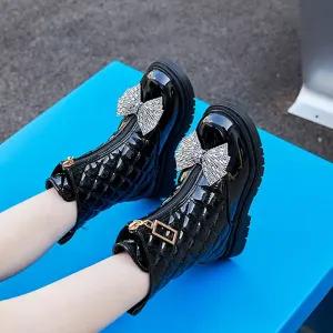 Bottines tendance élégantes à nœud papillon pour filles et enfants