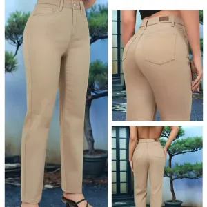 pantalon-long-kaki-elastique-pour-femme