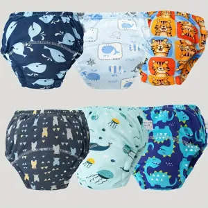 Lot de 6 culottes d'apprentissage en coton vibrant pour jeunes enfants