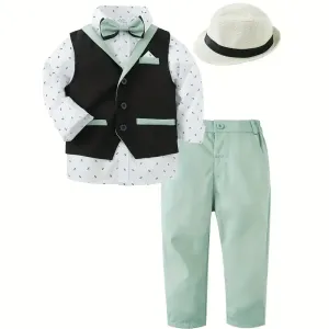 Ensemble de vêtements formels pour garçons 5 pièces avec nœud papillon