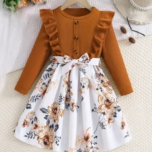 robe-elegante-et-stylee-a-manches-longues-avec-volants-et-boutons-pour