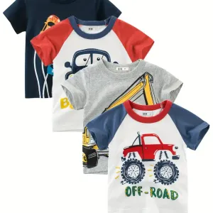lot-de-4-t-shirts-de-sport-decontractes-100-coton-pour-garcon-avec-imp