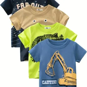 lot-de-4-t-shirts-de-sport-pour-garcon-100-coton-avec-imprime-graphiqu