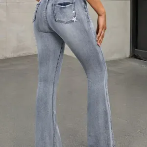 jean-evase-taille-haute-en-denim-stretch-pour-femme