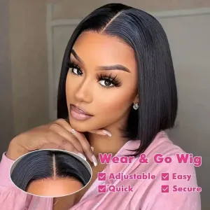 Perruque Lace Front Chic Bob Cut pour femme, Densité 100 %, cheveux humains péruviens