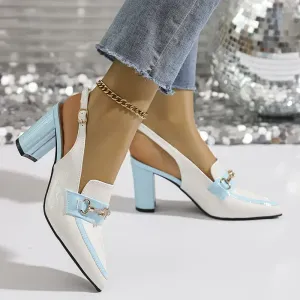 Chaussures Mary Jane à bout pointu et talons hauts pour femme