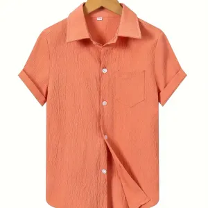 chemise-decontractee-en-mousseline-de-couleur-unie-pour-garcons-hauts-