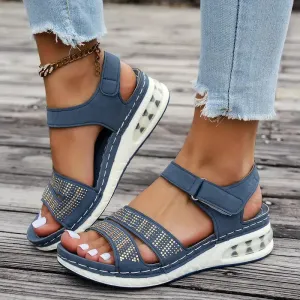 Sandales noires à plateforme et bride cheville pour femme