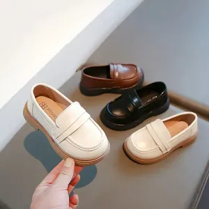 Mocassins à enfiler de couleur unie vintage pour garçons
